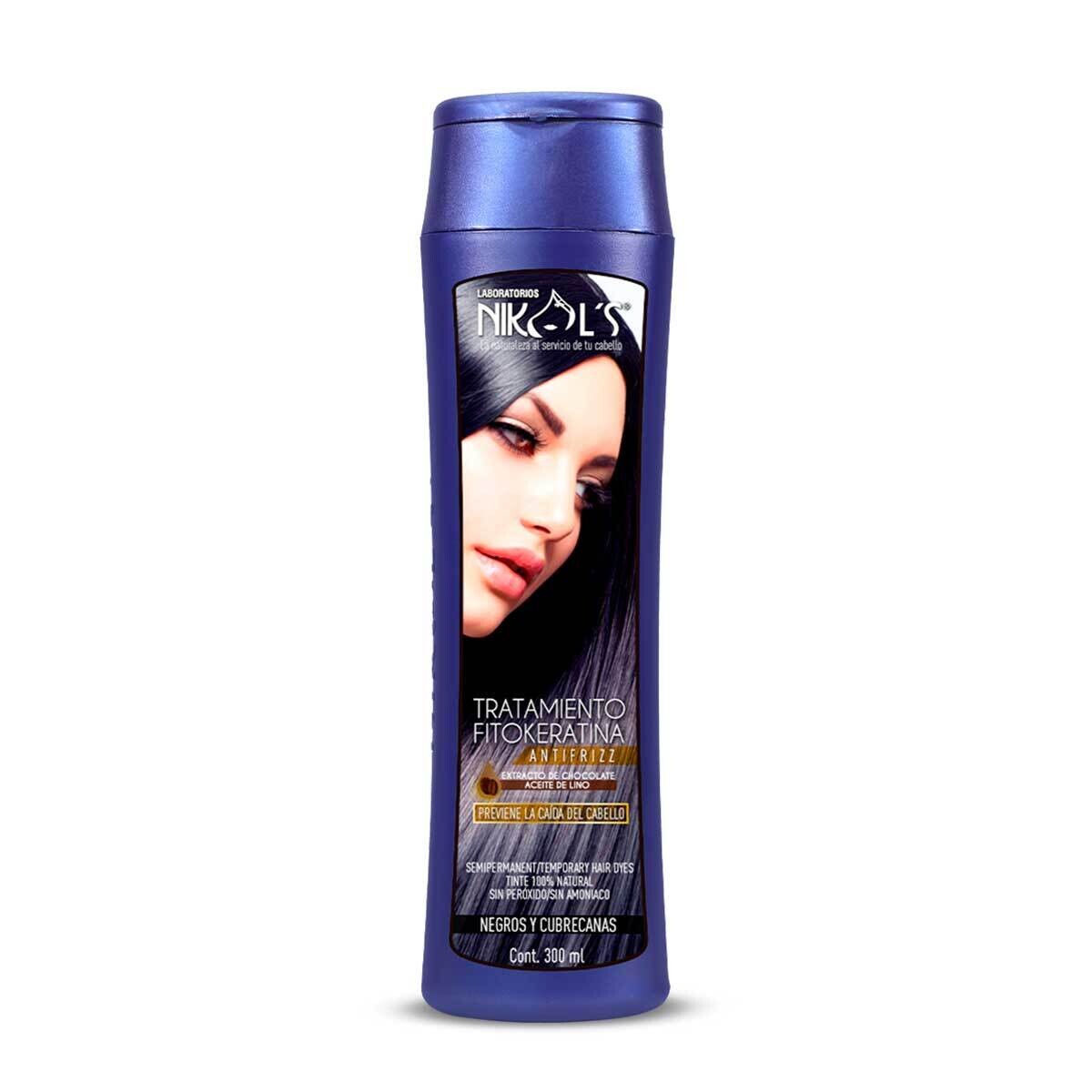 Matizante tratamiento fitokeratina -negro y cubre canas - Nikols 300 ml