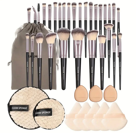 Kit de 30 brochas de maquillaje + accesorios
