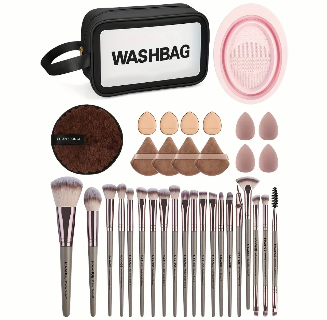 Kit de 20 brochas de maquillaje y accesorios