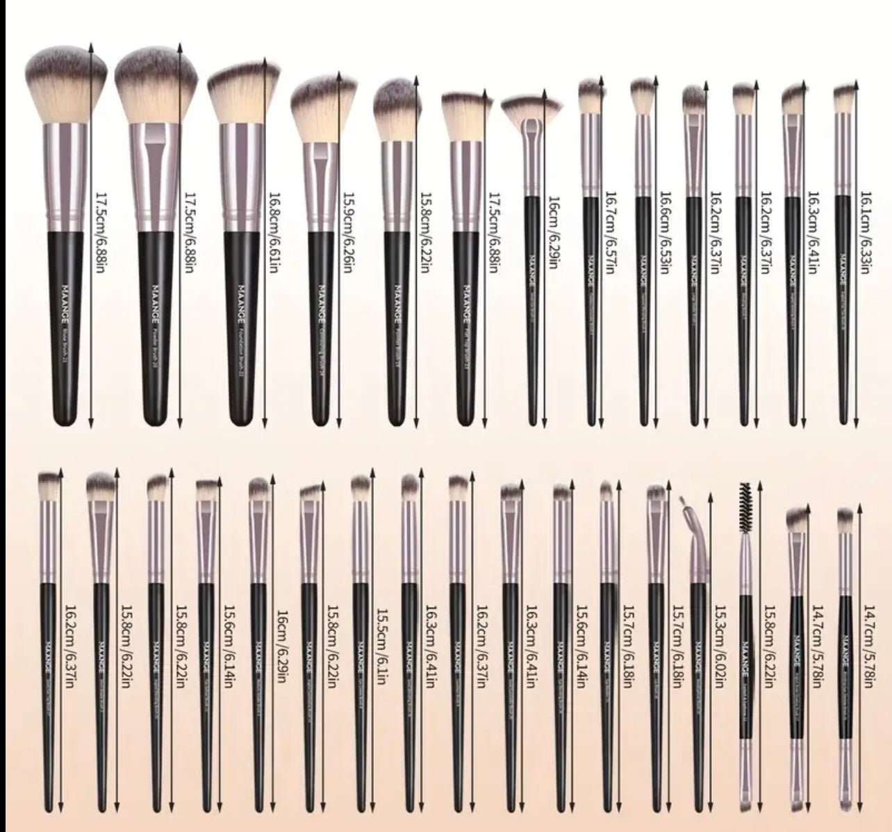 Kit de 30 brochas de maquillaje + accesorios