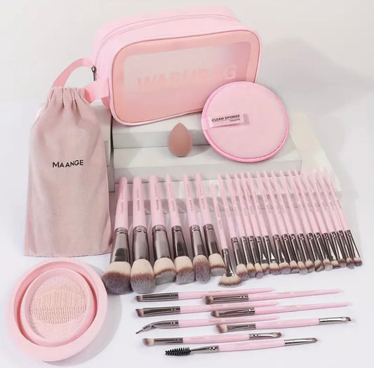 Kit 30 brochas de maquillaje + accesorios