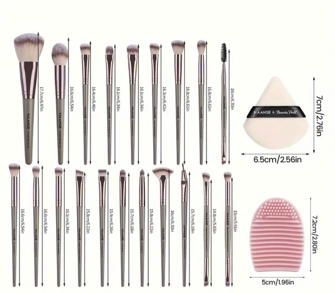 Kit de 20 brochas de maquillaje y accesorios