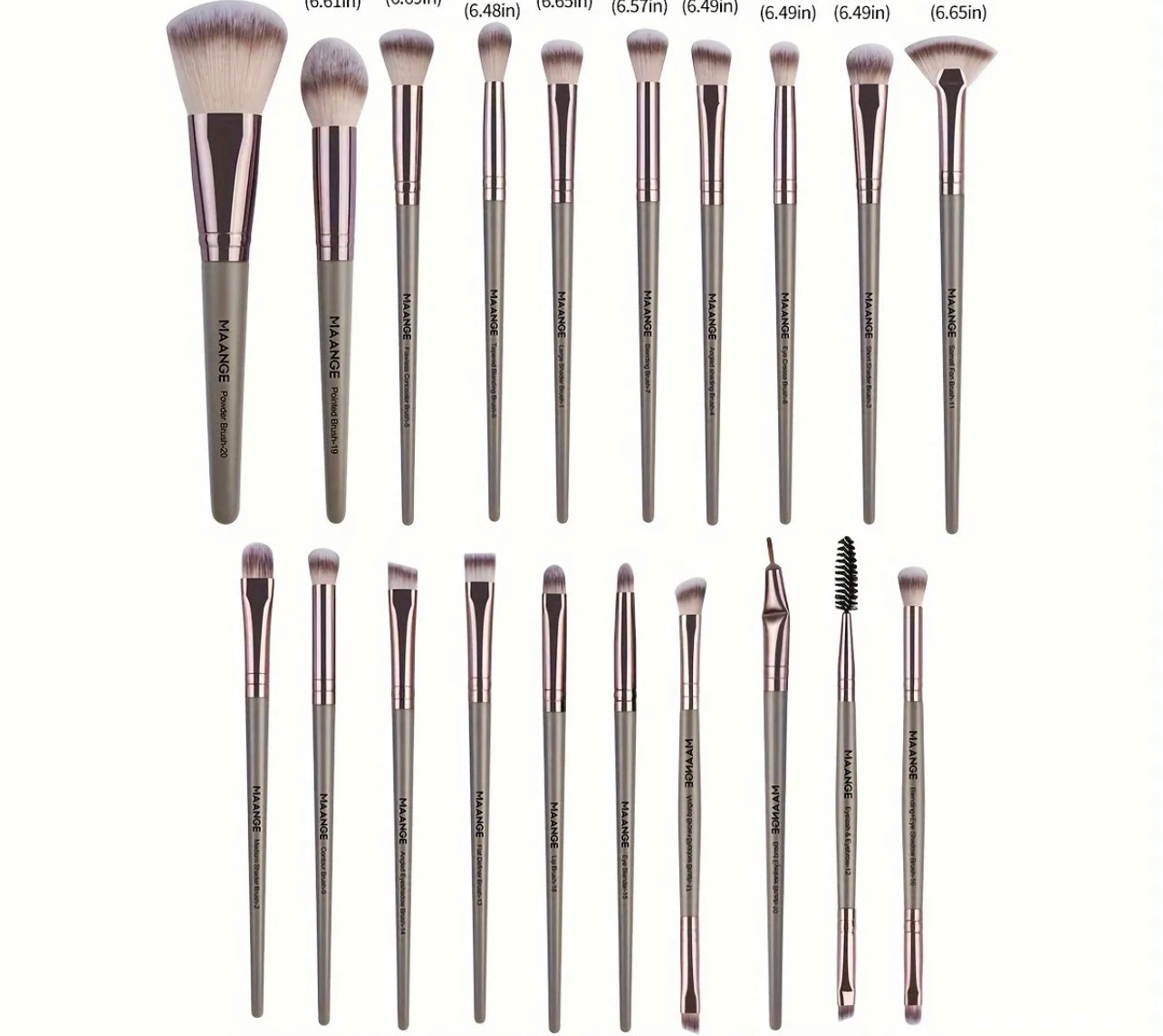 Kit de 20 brochas de maquillaje y accesorios