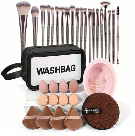 Kit de 20 brochas de maquillaje y accesorios