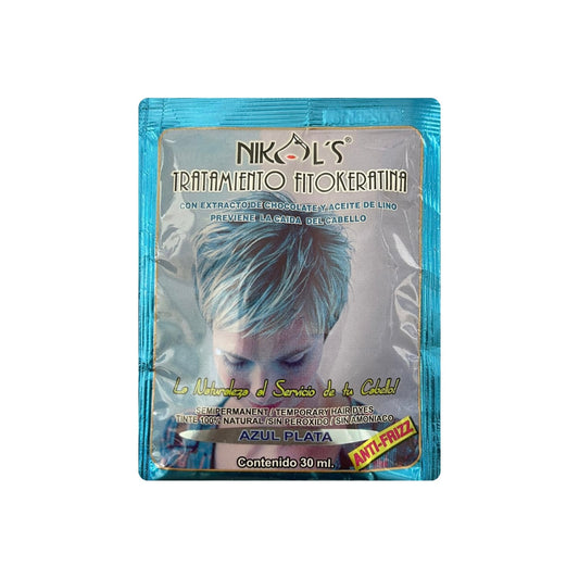 Nikols tratamiento capilar de fitokeratina azul plata 30 ml