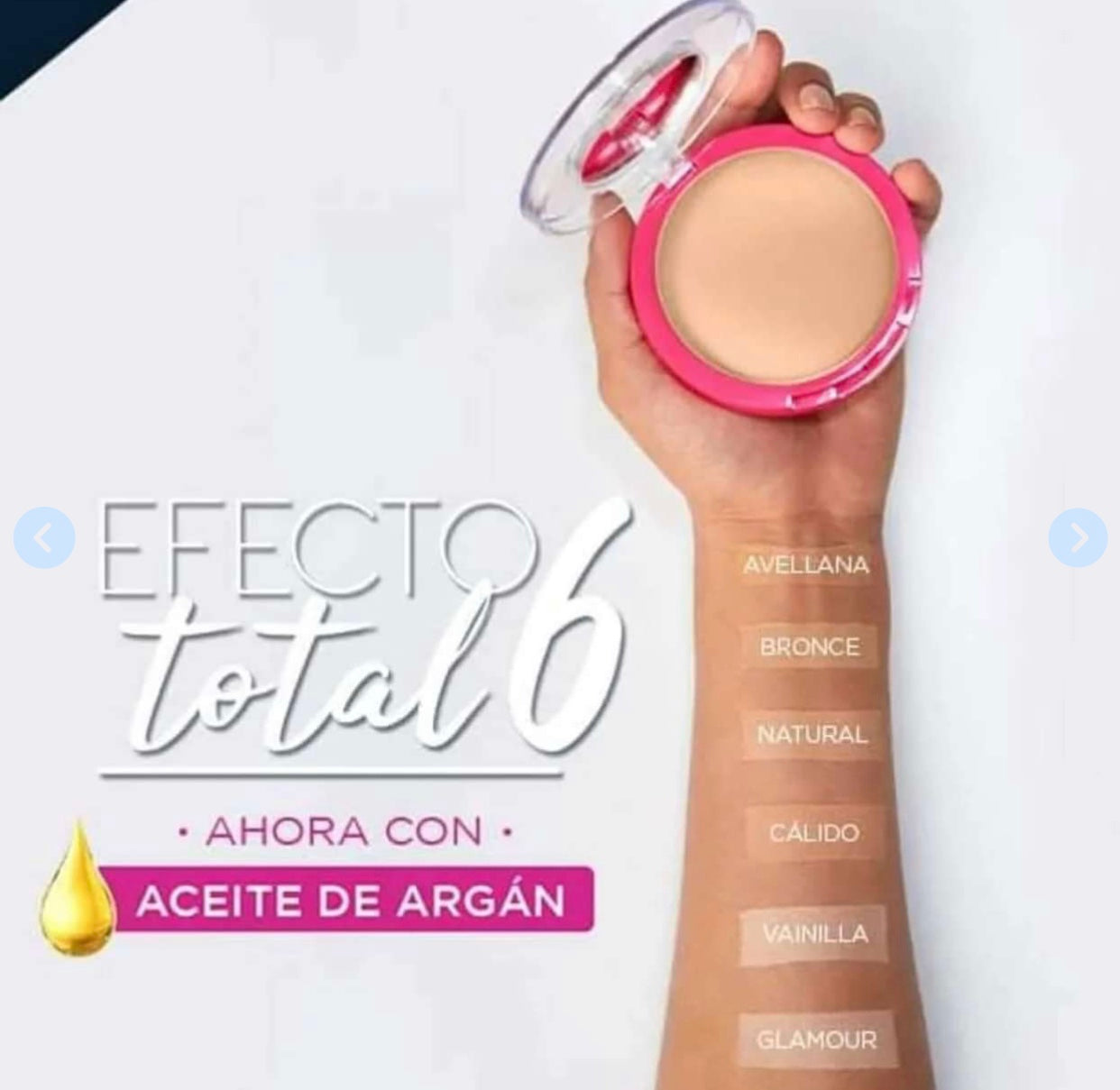 Polvos Vogue efecto total 6 con aceite de argán
