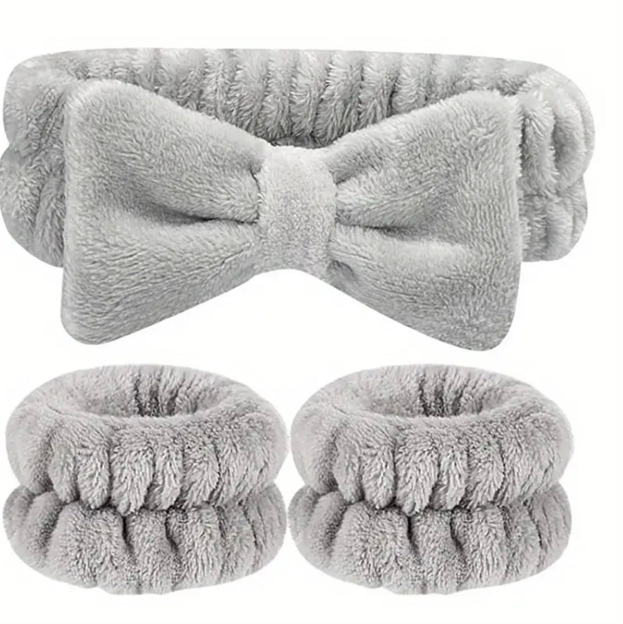 Diadema y muñequera para skincare y maquillaje