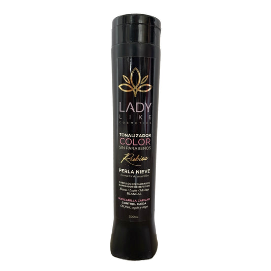 Lady like tonalizador color sin parabenos rubios perla nieve 300ml